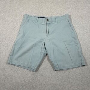 Nat Nast Shorts Mens 36 Blue Good Cotton Spandex Flat Front Chino Luxury Casual